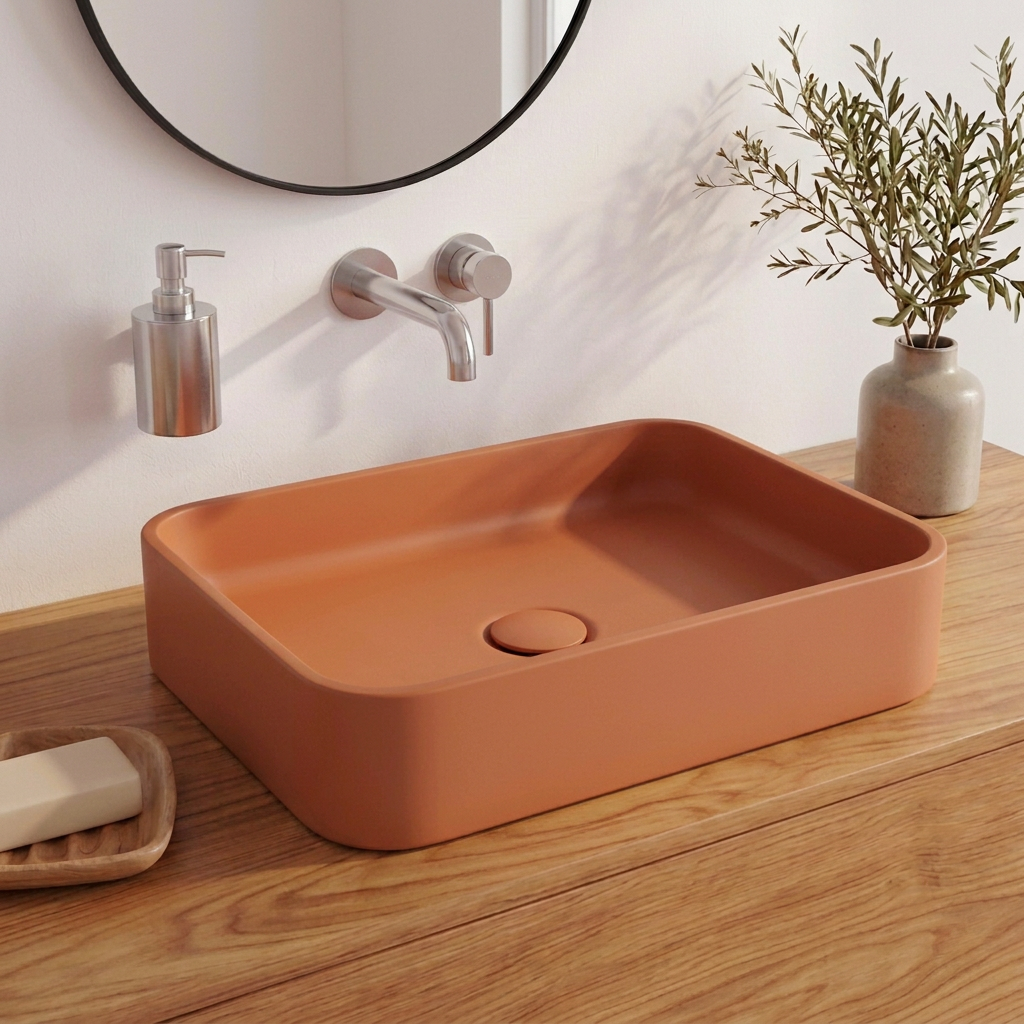 Vasque CLUG terracotta, vue profil